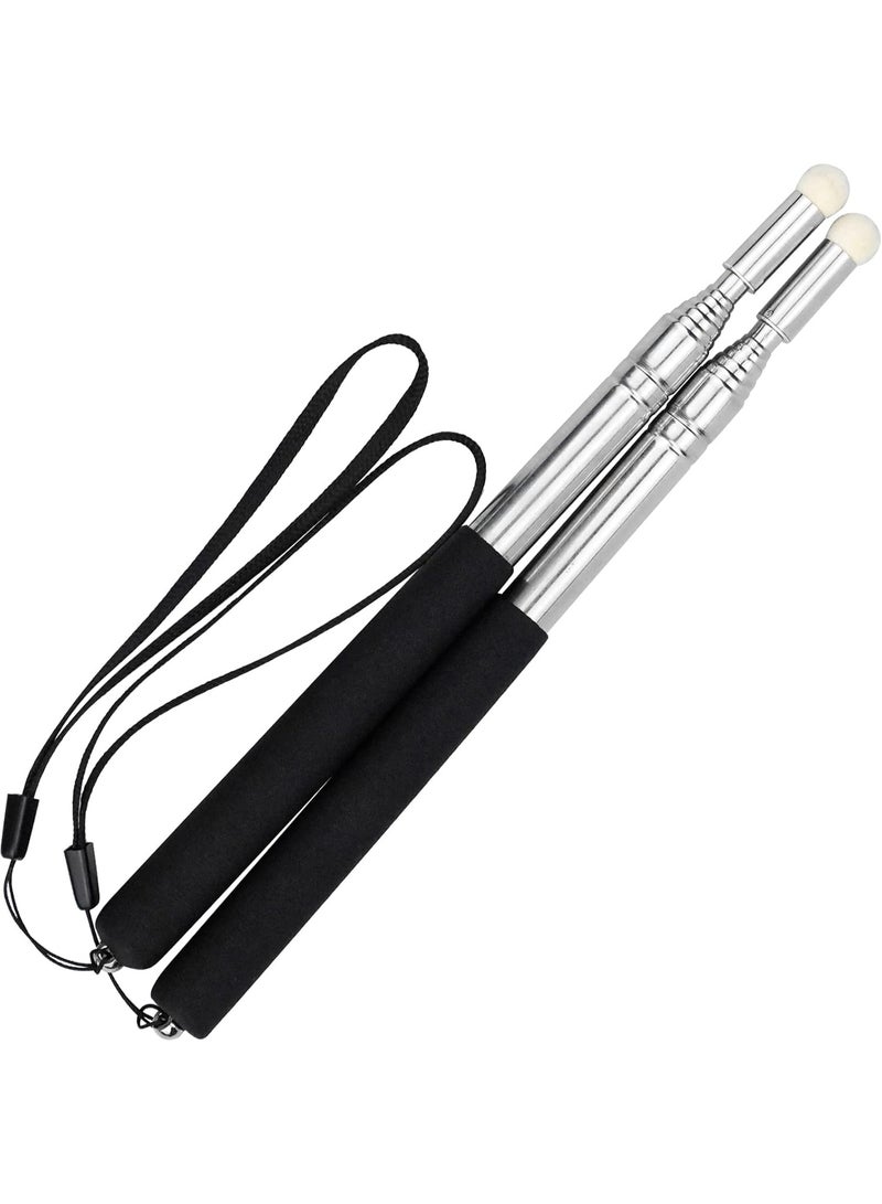 مؤشر العصا، القابلة للتوسع مؤشر العصا للمعلمين، 2 قطعة 1m مؤشر التلسكوب القابلة للسحب مع الحبال للمدرب الفصل الدراسي لوحة أبيضة بعد مؤشر - أسود - Image 2